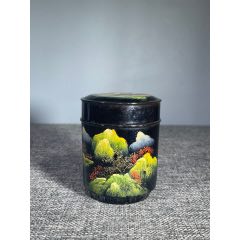 创汇时期铜胎堆朱剔红花瓶一个带原标签红牡丹花手工雕刻_旧漆器_天雅