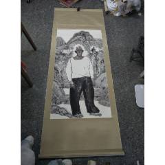 吴道子精品手绘老绢敬佛图，吴道子唐代著名画家书法家，世人尊称，画圣