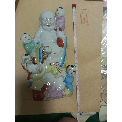 福建会馆游长子造粉彩福禄寿三星瓷塑_雕塑瓷/瓷雕_东来号【7788旧书网】