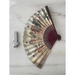 日本折扇昭和时期京都十松屋福井谨制武士扇御舞扇_其他扇子_老弄堂