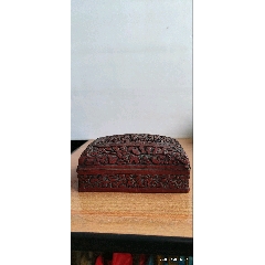 创汇时期铜胎堆朱剔红花瓶一个带原标签红牡丹花手工雕刻_旧漆器_天雅