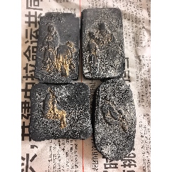胡开文“苍珮室主人仿古”款的神仙人物图案墨4块_墨_存仁斋【7788旧书网】