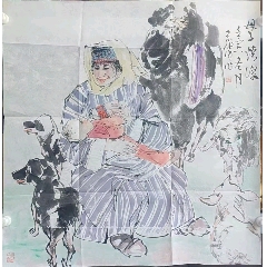 吴道子精品手绘老绢敬佛图，吴道子唐代著名画家书法家，世人尊称，画圣