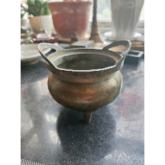 铜浮雕吉祥八宝三足熏香炉_香炉/香器_玉之友古玩店【7788红宝书】