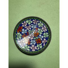 日本七宝烧｜安藤七宝店谨制｜铜胎珐琅｜花卉挂屏｜日式茶室装饰_其他