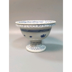 万扬堂陶艺青花瓷杯2只一对合售（口径55mm，高80mm）_青花瓷_三缘轩