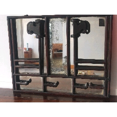 老黄花梨家具古董老木器清代海黄插屏风多宝阁博古架明清老家具_木架