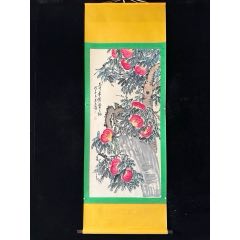 纯手绘四尺中堂作品：山水作者：张大千一物一图，实物拍摄材质：宣纸