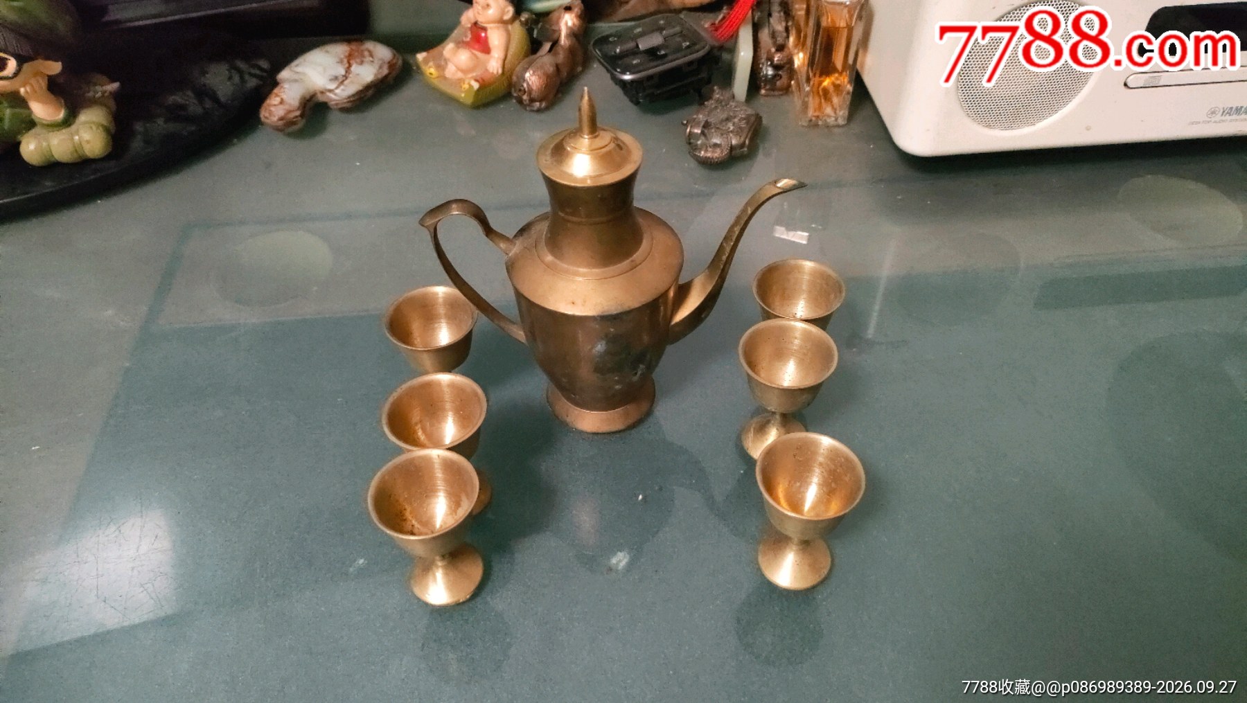 老黄铜酒壶/酒具一套-铜壶/铜瓶-7788旧书网