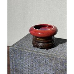 清代珊瑚红釉诗文温酒壶_红釉瓷_贪睡小企鹅的店【7788锡器收藏】