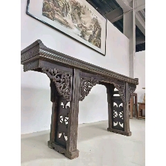 古董老黄花梨家具传世清代海南黄花梨独板平头案大条案明清家具_木桌/几