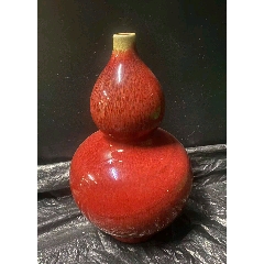 清代珊瑚红花卉大瓶-红釉瓷-7788商城