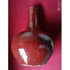 清 /赤珊瑚釉•紅釉花瓶［雍正年製］在銘/中国 古美術 清仿雍正珊瑚红描金万寿无疆小碗_红釉瓷_大秦典藏【7788旧书网】