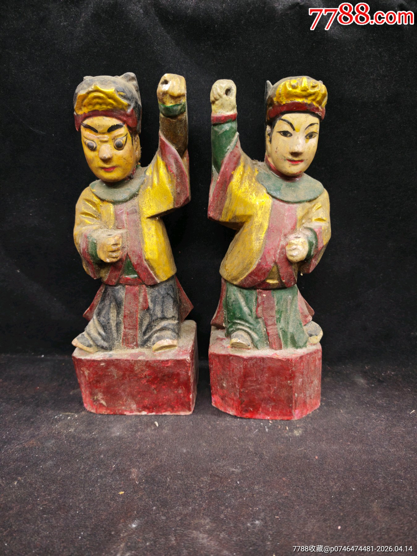 老木雕摆件一对-木佛像/人像-7788商城__七七八八商品交易平台(7788.com)