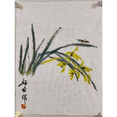 潘天寿】鹰，四尺手绘作品带杂志书，_花鸟国画原作_世家收藏古玩【7788