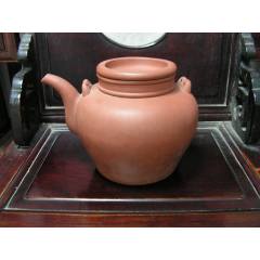 067 骨董品　朱泥南瓜急須　茶壶 　　高建芳製 工艺大师高建芳南瓜壶_紫砂壶_可可收藏【7788旧书网】