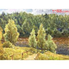 80年代大连风景小油画5张！_油画原画_大连小滕【7788旧书网】