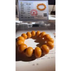老蜜蜡 清代老蜜蜡十八子手持卡16mm重66g-蜜蜡-7788红宝书