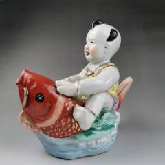 福建会馆游长子造粉彩福禄寿三星瓷塑_雕塑瓷/瓷雕_东来号【7788旧书网】