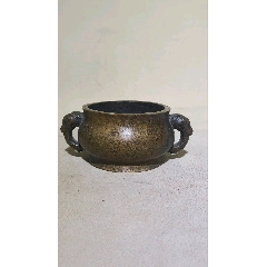 清代乾隆年制古鼎式三足冲天耳铜香炉_铜炉_净雅轩古玩店【7788铜炉收藏】