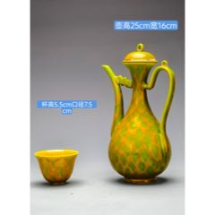 旧藏识款【大明弘治年制】鸡油黄釉浮雕百福图碗_黄釉瓷_收藏价格_鉴定