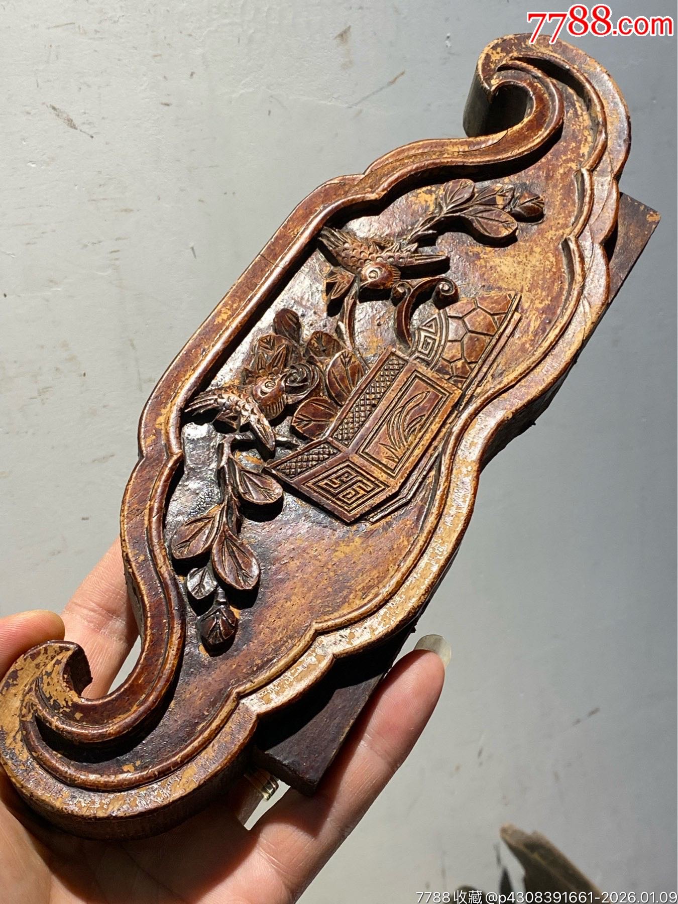 特价，清代精工木雕，花鸟兰花水盂-价格:450元-se110237077-木雕花板-零售-7788收藏__收藏热线