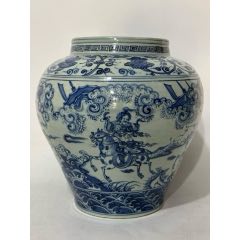 崇祯青花人物故事笔筒-青花瓷-7788陶瓷
