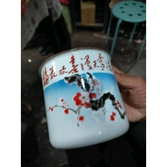 68年梅花歡喜漫天雪，詩詞搪瓷杯