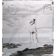 吴道子精品手绘老绢敬佛图，吴道子唐代著名画家书法家，世人尊称，画圣
