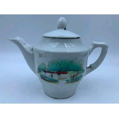 一口价古董乾隆年制木釉彩酒杯一对老瓷器摆件酒具纯手工绘收藏品杯子