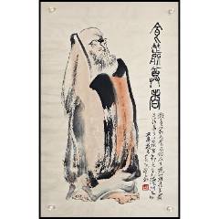 吴道子精品手绘老绢敬佛图，吴道子唐代著名画家书法家，世人尊称，画圣