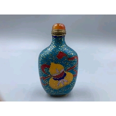 中国古美術・旧藏純銅製景泰藍四大美女の鼻煙壺・純手描き・七宝烧 ・純銅製・置物 清代铜胎画珐琅山水鼻烟壶-鼻烟壶-7788旧书网