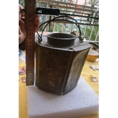 古玩旧藏清代鼓钉型白锡温酒壶_锡壶/锡器_顺应时代【7788旧书网】