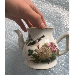 五十年代粉彩山水茶壶-茶壶-7788红宝书