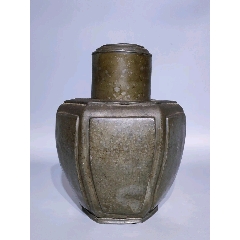 567.清代潮阳名家《颜顺利》六角锡茶叶罐_锡壶/锡器_行行行书店【7788