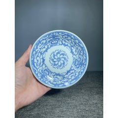 HB0258晚清光绪|山水人物青花小香筒_青花瓷_广东松古堂【7788旧书网】