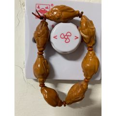 橄榄核雕～玉兰花手串-橄榄核雕-7788红宝书