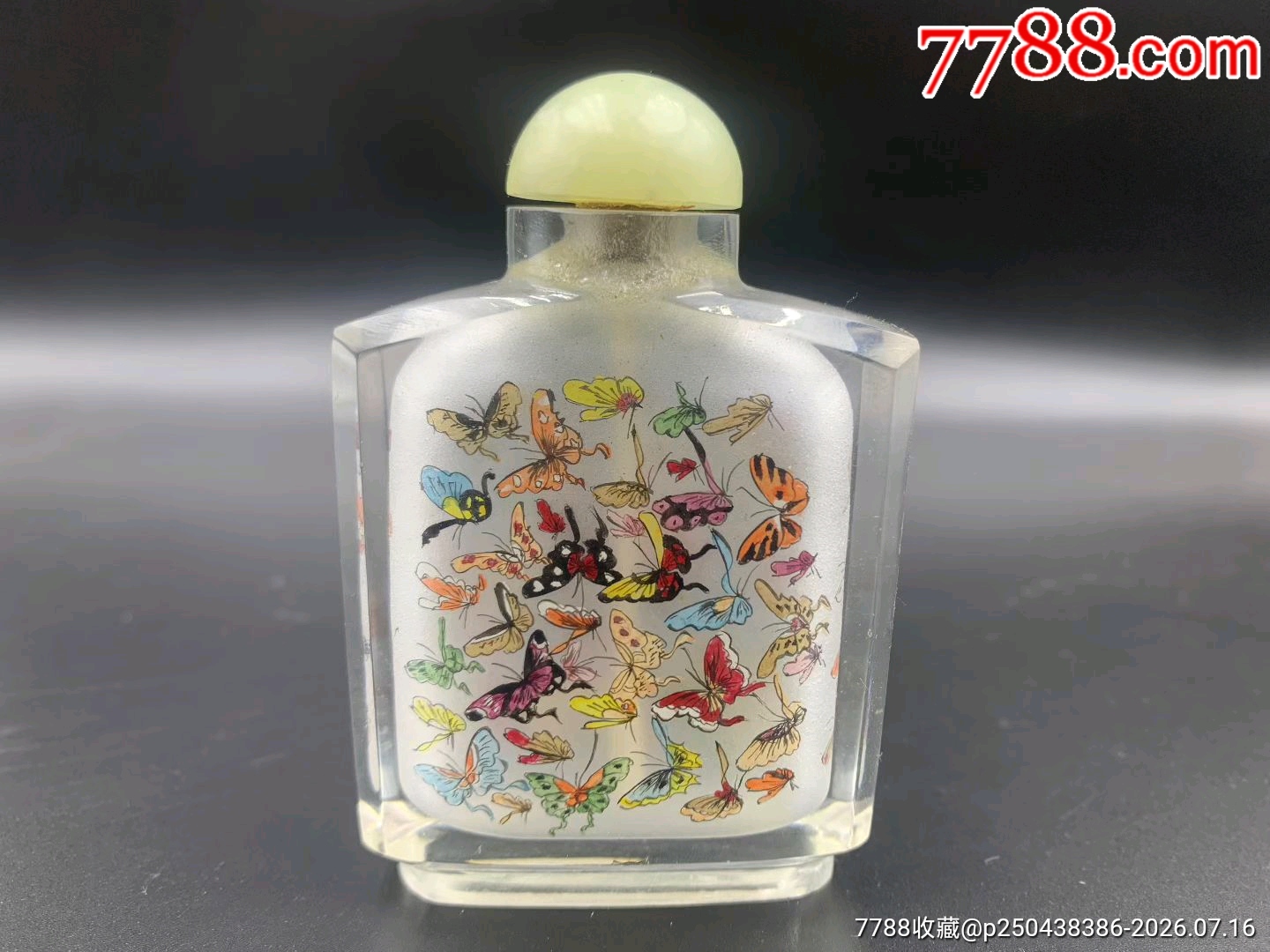 民国水晶内画百蝶鼻烟壶，-鼻烟壶-7788缝纫机