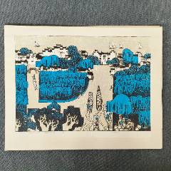 木刻版画原版保真版画大家力群《天之骄子》（38*28cm）-版画原作-7788唐卡