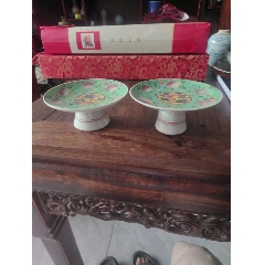 清晚期同治年制粉彩四季花卉盘，包老包到代，口径13cm，沿口两条短线