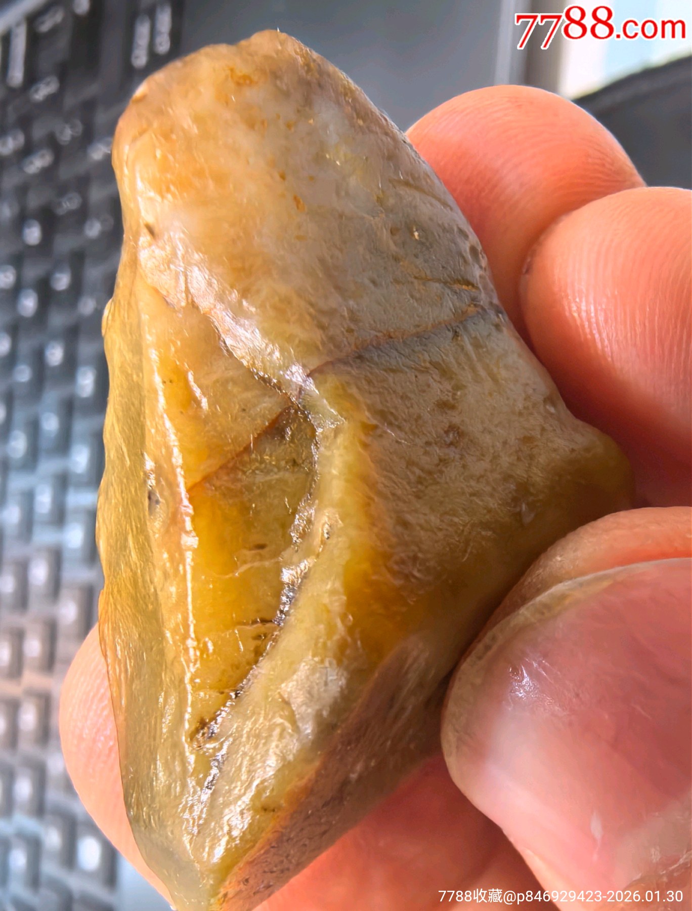 寿山寺坪田黄冻寺坪石寿山田黄石有丝有格有皮21.8克-寿山石-7788奇石收藏