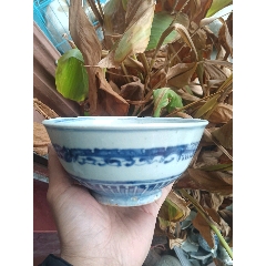 HB8581清中晚期缠枝牡丹青花马蹄缸_青花瓷_广东松古堂【7788旧书网】