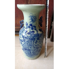 清中期青花缠枝如意纹罐54枚双排锔钉修复_青花瓷_梦幽斋【7788旧书网】