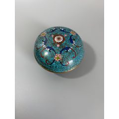 骨董 銅胎景泰藍 七宝焼 銅線埋込 宝相花紋 筆洗 水丞 墨池 古文房具 在銘 七八十年代出口创汇铜胎掐丝珐琅彩蝴蝶（三）_其他景泰蓝/珐琅_知足常