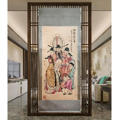 吴道子精品手绘老绢敬佛图，吴道子唐代著名画家书法家，世人尊称，画圣