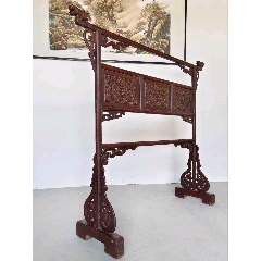 传世老黄花梨家具古董明清老家具清代海南黄花梨笔架书架博古架_木架