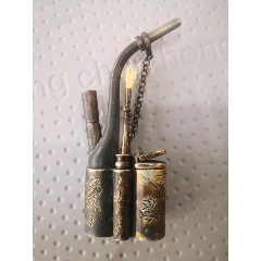 素材白铜水烟袋配件_水烟壶/烟袋_民间老银饰品【7788昌化石】