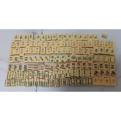 民国老上海古董朱雀竹骨麻将牌带箱140个和点棒榫卯结构牛骨馆藏_麻将