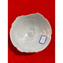 宋湖田窑影青釉海棠花口高足杯_青白瓷/影青瓷_京南古陶瓷苑【7788旧书网】