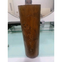 老竹雕“人物故事”文房笔筒_竹雕笔筒_嘉诚聚宝古玩店【7788旧书网】